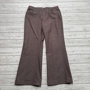 Northern Reflections Pants Women's 12 Brown Wide Leg Ankle Town Stretch Trousers